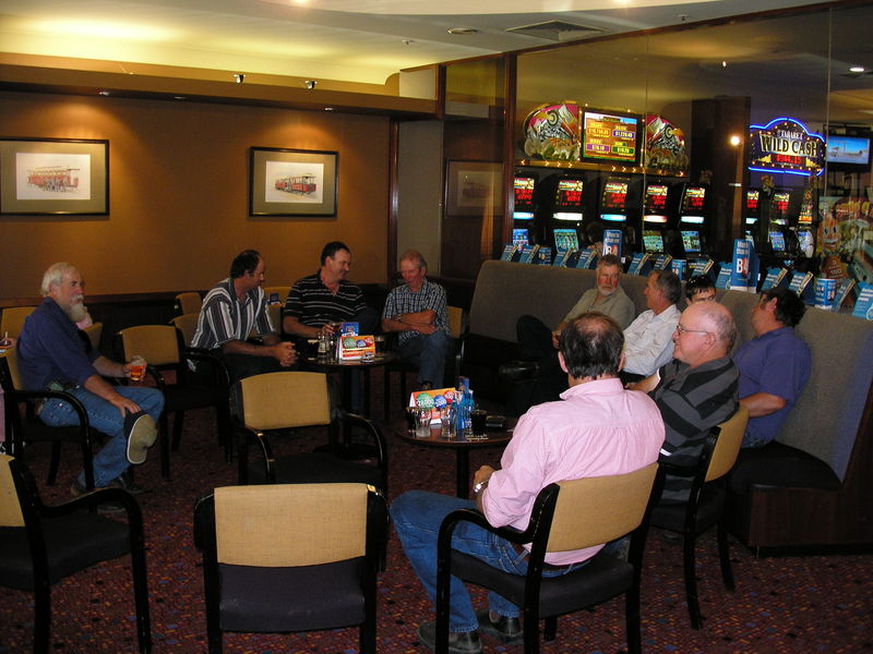 Group relaxing after tour of Bushmaster factory in Bendigo