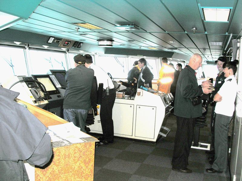 On the bridge of the inter island ferry, part of Study Tour, July 2011